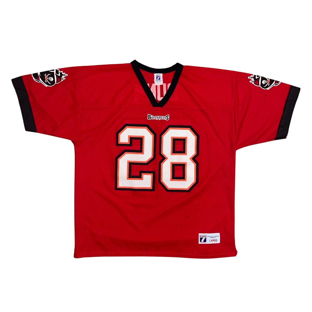 Vintage Logo 7 Warrick Dunn Tampa Bay Buccaneers Jersey Red Mens Large NFL 28